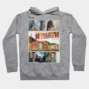 Greetings from Nyhavn Copenhagen Denmark vintage style retro souvenir Hoodie